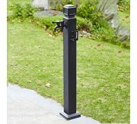 Colonne de robinet d'extérieur avec pistolet pulvérisateur de 100 cm et crochet de tuyau - Bavoir de tuyau d'arrosage vertical anti-gel, bec verseur extérieur durable