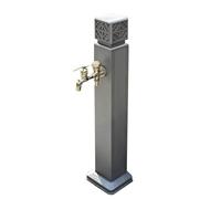 Colonne de robinet d'extérieur en acier inoxydable de 80 cm avec pistolet pulvérisateur, fontaine à eau décorative en aluminium gris durable, parfait pour une utilisation dans la cour et la terrasse