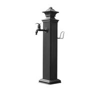 Colonne de robinet extérieur, borne d'incendie anti-gel pour jardin, équipée d'un support pour tuyau d'arrosage, fontaine décorative(17x17x72cm)
