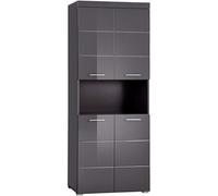 Colonne de salle de bain 2 portes gris brillant Kelia 73 cm