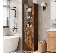 Colonne de Salle de Bain 5 Niveaux 2 Portes,Meuble Rangement de Salle de Bain,Étagère Réglable,Dispositif Anti-bascule,40x31x170cm