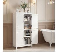Colonne de Salle de Bain avec 4 Portes, Étagères Réglables, 30 x 60 x 110 cm, Blanc