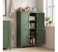 Colonne de Salle de Bain, avec 4 Portes, Étagères Réglables, 30 x 60 x 110 cm, Vert