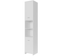Colonne de salle de bain blanche 180 x 30 x 30 cm Meuble étagère de rangement