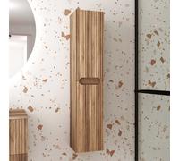 Colonne de salle de bain Bois Suspendu - Hauteur 120 cm - 2 Portes - LEON