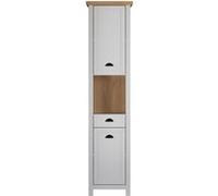 Colonne de salle de bain coloris gris pastel, chêne artisanal - Longueur 46 x hauteur 191 x profondeur 33 cm - -