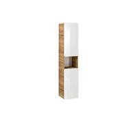 Colonne de salle de bain coloris naturel et blanc - L35 x l32 x H170 cm - ARUBA