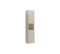 Vente-unique - Colonne de Salle de Bain en Chevrons avec Niche - Coloris Beige - H140 cm - DORIONI