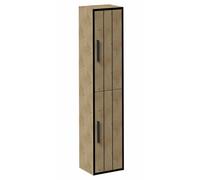 Colonne de salle de bain en melamine coloris chene - Longueur 30 x profondeur 25 x Hauteur 140 cm --