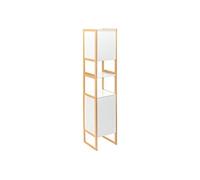 Colonne de salle de bain en panneau de particules coloris blanc/naturel - Longueur 33 x Profondeur 33 x Hauteur 170 cm --