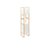 Colonne de salle de bain en panneau de particules coloris blanc/naturel - Longueur 33 x Profondeur 33 x Hauteur 170 cm --