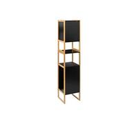Colonne de salle de bain en panneau de particules coloris noir/naturel - Longueur 33 x Profondeur 33 x Hauteur 170 cm --