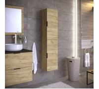 Colonne de salle de bain LYO 2 portes 140x30x27 cm chêne T-BATH