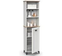 Colonne de Salle de Bain, Meuble de Rangement, Armoire Haute, Style Vintage, Briebe, Eterna, , Blanc Blanc G