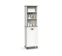 Colonne de salle de bain , meuble de rangment coloris blanc, chêne cambrian - Longueur 46,5 x Profondeur 31 x hauteur 168 cm