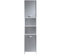 Colonne De Salle De Bain - Panneaux De Particules - Blanc Et Gris - 2 Portes - L39,5 X P19,5 X H170 - Parisot Gris
