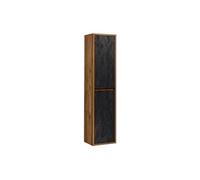 Colonne de salle de bain suspendue - Coloris naturel et anthracite - H170 cm - TIKITIKI