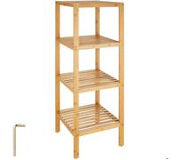 COLONNE DE SALLE DE BAIN - TECTAKE - Étagère de salle de bain CORNELIA Pieds antidéparants en plastique 4 niveaux - Marron