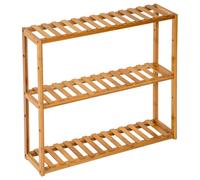 COLONNE DE SALLE DE BAIN - TECTAKE - Étagère de salle de bain KATJANA Hauteur réglable 3 niveaux - Marron