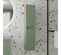 Colonne de salle de bain Vert Olive Suspendu - Hauteur 120 cm - 2 Portes - LEON