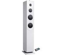 Colonne de son 100W Innovaley HP33-CD-WHITE Lecteur CD, Bluetooth, FM et USB, 100W + télécommande, Jeu de lumière OVNI BLANC