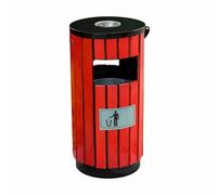 Colonne De Suie, Pédicule Vertical Extérieur For Cigarettes, Poubelle Avec Maille D'extinction De Cigarettes, Tôle Galvanisée + Bois, Capacité Totale : 15 L.(Color 1)