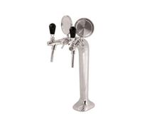 Colonne de tirage à bière chromeée 2 robinets système 2 conduites avec raccords 8 mm inox et boucle post-refroidissement