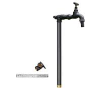 Colonne d'eau antigel et antirouille avec robinet, fontaine extérieure en acier inoxydable, colonne d'eau autoportante avec robinet, tuyau d'arrosage antigel de 100 cm (39,4 po), poteau d'ar