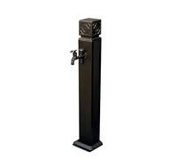 Colonne d'eau autoportante en aluminium avec robinet - Distributeur d'eau antigel pour irrigation et lavage de jardin (noir, 80 cm x 16,16 cm)