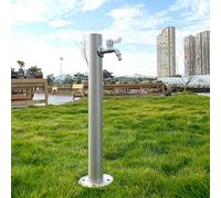 Colonne d'eau avec Robinet, Colonne d'eau Verticale en Acier Inoxydable 304, Support antigel pour Robinet et Tuyau d'arrosage, Fontaine extérieure Durable (94 cm x 8,9 cm), idéale pour Les j