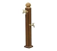 Colonne d'eau carrée en aluminium, colonne de jardin verticale, distributeur d'eau avec deux sorties d'eau, fontaine verticale pour cour, terrasse, pelouse