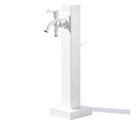 Colonne d'eau cylindrique verticale avec robinet à double sortie, source d'hydratation extérieure autoportante, acier inoxydable, résistant au gel, pour le lavage par irrigation(Height: 60cm/23.6in)