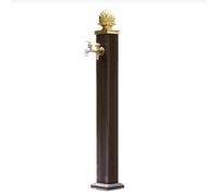 Colonne d'eau de jardin autonome, fontaine à boire extérieure en aluminium, bouche d'incendie, robinet au sol, convient aux patios, jardins et fermes(17x17x114cm)