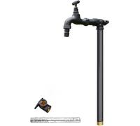 Colonne Deau De Jardin Autoportante Dorée avec Robinet, Borne Darrosage Extérieure, Tuyau Darrosage Vertical Antigel pour Pelouse Et Terrasse Black 100cm/39in