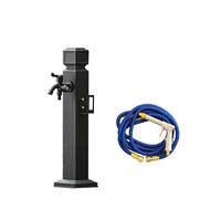 Colonne d'eau de jardin autoportante en acier inoxydable avec robinet à double sortie, bouche d'incendie extérieure et pistolet pulvérisateur, idéale pour l'irrigation et le lavage du jardin (60 cm)