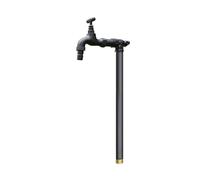 Colonne d'eau de jardin autoportante en cuivre avec robinet, tuyau d'eau antigel vertical extérieur, robinet d'eau en laiton à montage au sol for cour d'école(Svart,60cm/23.6'')
