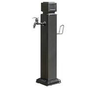 Colonne d'eau de jardin autoportante, robinet d'extérieur pour terrasse/cour avec bec et support pour tuyau d'arrosage, système d'arrosage rétro antigel, noir, hauteur 114 ,Black C-Tall 114cm/44.9in