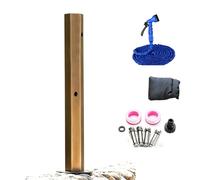 Colonne d'eau de jardin autoportante (sans robinet) ou Robinet extérieur en laiton antigel, Fontaine verticale avec porte-tuyau, Inox/Acier inoxydable ou Laiton (Side water inlet (excluding tap))
