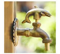 Colonne d'eau de jardin autoportante (sans robinet) ou Robinet extérieur en laiton antigel, Fontaine verticale avec porte-tuyau, Inox/Acier inoxydable ou Laiton (Tap H)