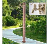 Colonne d'eau de jardin avec double robinet - Robinet extérieur anti-gel pour utilisation dans la cour et l'arrière-cour
