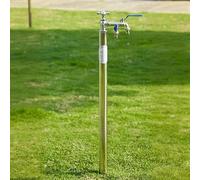 Colonne d'eau de jardin avec robinet à double sortie de 150 cm - Station d'eau verticale antigel - Distributeur d'eau extérieur et fontaine pour terrasse - Décoration de jardin de 150 cm