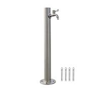 Colonne d'Eau de Jardin avec Robinet, Borne Fontaine Acier Inoxydable 304 Anti-Gel, Colonne Verticale Cylindrique, Entrée Laiton 1/2 Pouce(4.5cm/1.8in)