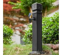 Colonne d'eau de jardin avec robinet en cuivre et support de tuyau - Système d'arrosage vertical extérieur pour une irrigation et un lavage efficaces, outil de jardin durable et élégant