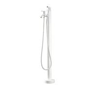 Colonne d'eau de jardin avec robinet et pistolet pulvérisateur - Distributeur d'eau extérieur protégé contre le gel - Bouche d'eau décorative pour l'irrigation et le lavage du jardin - Blanc - 95 cm