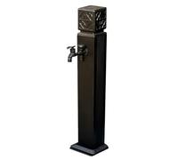 Colonne d'eau de jardin avec robinet, support de pompe à eau, support de tuyau pour irrigation et lavage de pelouse 80 cm, solution d'arrosage d'extérieur noire