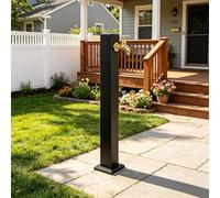 Colonne d'eau de jardin carrée verticale pour extérieur, support de tuyau autoportant avec robinet, bouche d'incendie de cour pour terrasse, pelouse, irrigation et lavage