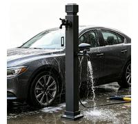 Colonne d'eau de jardin carrée verticale,robinet de jardin sur pied,robinet à double sortie avec pistolet pulvérisateur pour jardin,pâturage,lavage d'irrigation d'arrière-cour(C,Height: 80cm/31.5in)