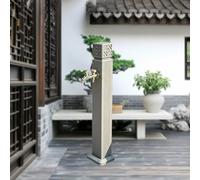 Colonne d'eau de Jardin Carrée Verticale, Robinet Extérieur Antigel Double Sortie, Fontaine de Cour décorative avec Pistolet à Eau et Support de Tuyau(95cm/37.4in)