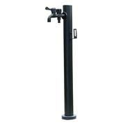 Colonne d'eau de jardin d'extérieur cylindrique décorative en acier inoxydable avec double sortie pour raccordement de tuyau, idéal pour une utilisation sur terrasse et pelouse