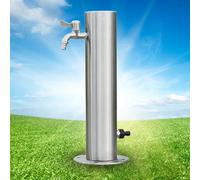 Colonne d'eau de jardin en acier inoxydable 304 avec robinet extérieur fontaine verticale et distributeur antigel - Idéal pour l'irrigation de jardin et l'aménagement paysager extérieur (Argent A)